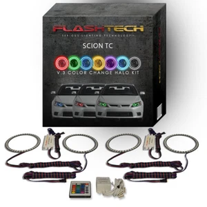 Kit de anillo halo LED ojo de ángel RGB con control remoto IR para faros Scion TC 2011-2013 - Imagen 1 de 7