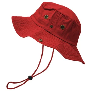100% Premium Cotton Bucket Hat Fishing Sun Safari with Chin Strap Boonie Cap Hat - Picture 1 of 26