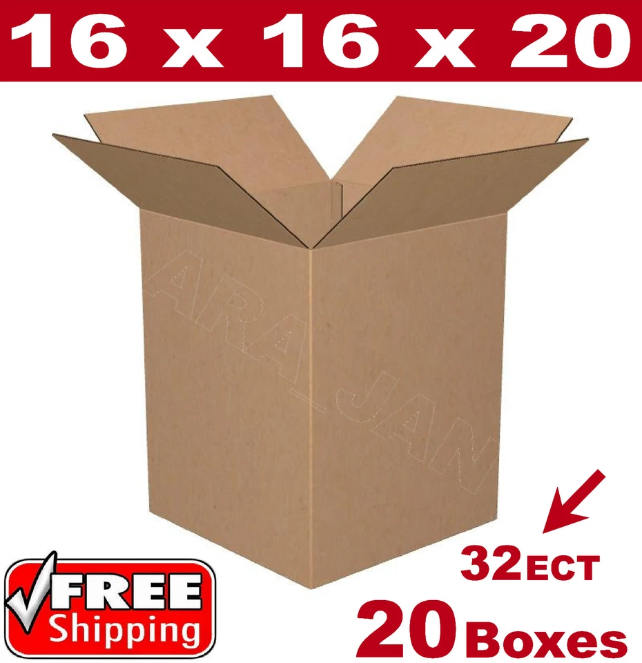 20 - 16x16x20 Cardboard Boxes Mailing Packing Shipping Box Corrugated Carton - Image 1 of 1