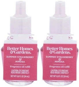 2 Better Homes & Gardens SUMMER STRAWBERRY & MIMOSA Fragrance Oil Refill Bulbs - Picture 1 of 1