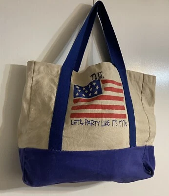 De Colección Crown Royal 1776 Fiesta de Julio Bandera Americana Bolso de Lona Blanco Azul Barco Lago Foto 1 de 4