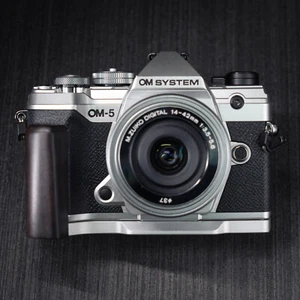 Handmade Wooden Handle Grip L Plate Alloy Base for OLYMPUS OM SYSTEM OM-5 Camera - Picture 1 of 28