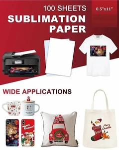Papel de transferencia de calor para impresora de sublimación de tinte de 100 hojas de 8,5”x11” para poliéster - Imagen 1 de 20