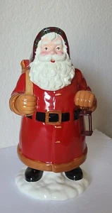 Hallmark Christmas Cookie Jar Santa Claus w Lantern & Bag Toys Retired RARE - Picture 1 of 7