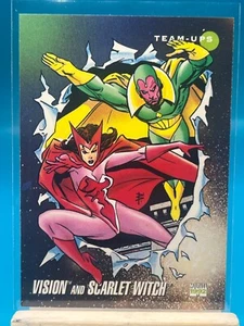 1992 MARVEL IMPEL SERIES 3 TRADING CARD TEAM UPS VISION SCARLET WITCH #85 - Picture 1 of 2