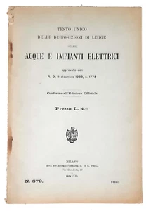 Testo unico delle disposizioni di legge sulle acque - Milano, 1934 - Picture 1 of 3