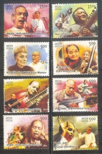 India 2014 Music Musicians Musical Instrument singer Stamps 8v MNH - Picture 1 of 3