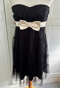 SELECT mini abito senza spalline pizzo sera cocktail party ballo con fiocco crema UK 14 - Foto 1 di 21