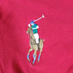 Vintage POLO Ralph Lauren Shirt Mean Medium Red Big Flesh Pony Embroidered #3 - Picture 1 of 8