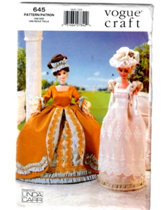 Vogue 645 Sewing Pattern 11 1/2" Fashion Doll Historical Clothes Wedding Gown OS - Picture 1 of 4