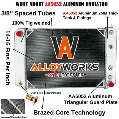 4-Row Radiator For 1991-2002 1997 1996 Chevy GMC C6500 C7000 Kodiak Topkick 6.6L Foto 1 de 4