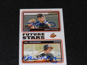 John Maine & Vic Majewski Signed 2005 Topps Autograph Card #327 TOUGH 822 - Picture 1 of 1