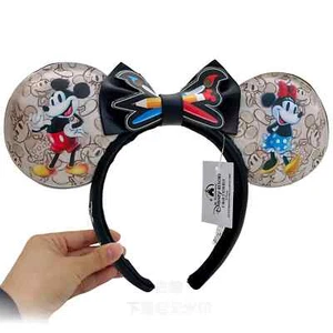 DisneyParks 100 Years Anniversary Sketchbook Ears Minnie Mouse Bow Headband Ear - Picture 1 of 4