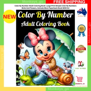 Color by Number Adult Coloring Book: Large Print Simple Color by Numbers Birds a - Picture 1 of 3