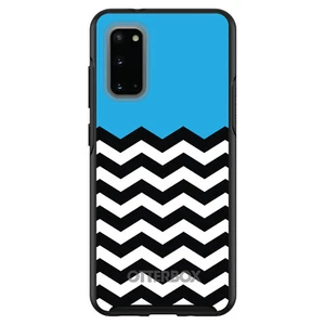 Custom OtterBox Symmetry for Samsung Galaxy S - Black White Cyan Blue Chevron - Picture 1 of 25