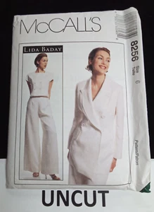 McCALL'S UNCUT Lida Baday Pattern 8256 Misses Size 6 8 Lined Top Jacket Pants FF - Picture 1 of 8