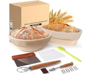 Banneton Bread Proofing Basket Set OT2534 USA seller 2 baskets,bread lame & more - Picture 1 of 4