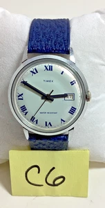 1974 Men’s Timex Marlin 34MM Mechanical Roman Date Watch 2655002574 Serviced - Picture 1 of 11