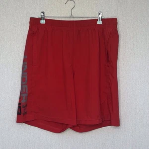 Pantalones Cortos Under Armour Sueltos Heatgear Talla L Rojo Baloncesto Gimnasio Logo Cordón - Imagen 1 de 13