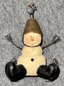 Schneemann Weihnachtseimer & Vogel auf Kopf B Lloyd Figur Suzi Blossom Bucket - Bild 1 von 3