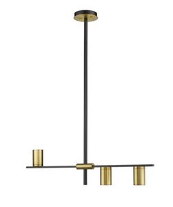 Calumet 3-Light Chandelier In Matte Black With Olde Brass - Picture 1 of 1