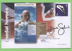 G.B. 2010 Medal Winners, Duncan Goodhew OBE, signed commemorative cover - Picture 1 of 1
