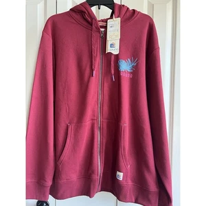 Sudadera con Capucha Laguna "Find Your Chill" Color Frambuesa Cremallera Para Hombres XL NUEVA - Imagen 1 de 8