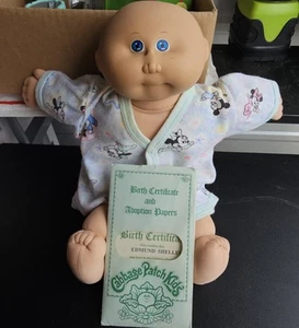 Vintage 1984 Cabbage Patch Puppe mit Geburtsurkunde Junge - Bild 1 von 6