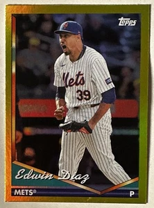 2024 Topps Archives Yellow Foil Card #244 Edwin Diaz New York Mets - Picture 1 of 6