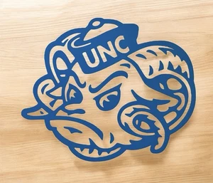 UNC Tar Heels Rameses Blue Vinyl Car Window Laptop Decal Bumper Sticker New - Picture 1 of 2