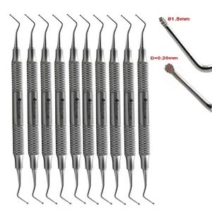 10 GINGIVAL CORD PACKER 0,20mm/Ǿ1,5mm STRUMENTI DENTALI * ESTREMITÀ ROTONDE SEGHETTATE * - Foto 1 di 4