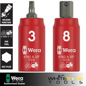 Wera VDE Zyklop Hex Bit Socket 1000V Holding Function 1/4" Drive 8740 A 3-8mm - Picture 1 of 7