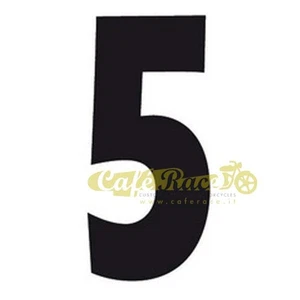 Number 5 Black Table Number Plate Fairing cafe racer Tracker scrambler - Picture 1 of 1