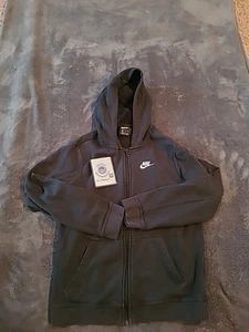 Boys Nike XL Zip Up Hooded Sweatshirt Black. - Picture 1 of 5