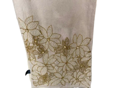 Cynthia Rowley Beaded Centerpiece Table Runner Poinsettias NEW - Image 1 of 3