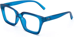 Occhiali Da Lettura Oversize Square Frame Vintage Con anti Luce Blu Lenti Cernie - Foto 1 di 6
