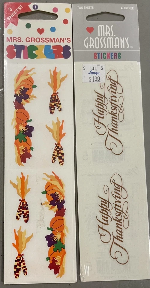 6 TIRAS PEGATINAS VINTAGE SEÑORA GROSSMAN FELIZ ACCIÓN DE GRACIAS Foto 1 de 1