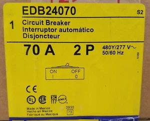 SQUARE D EDB24070 70A, 277/480V, 18kA@480V ***NEW IN BOX FAST SHIPPING*** - Picture 1 of 2