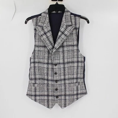 Chaleco Suitsupply Hombre 34R Cuadros Bebé Alpaca Algodón Pico Solapa Chaleco Chaleco Foto 1 de 4