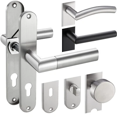 Türgriff Langschild Edelstahl Drückergarnitur Renovierungsgarnitur Türbeschlag - Bild 1 von 4