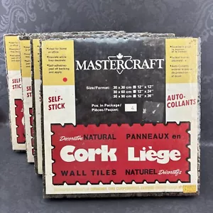 NEW Vintage MCM Cork Wall Tiles 12" x 12" X 16 Sq Ft Spain Adhesive Dark Brown - Picture 1 of 8