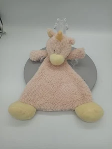 Demdaco Triangular Rosa/Crema Peluche Unicornio Seguridad Blankey Lovey Baby Sonajero - Imagen 1 de 4
