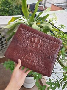 Handmade wallet Clutch Crocodile/ Alligator Hornback Leather Skin, Alligator bag