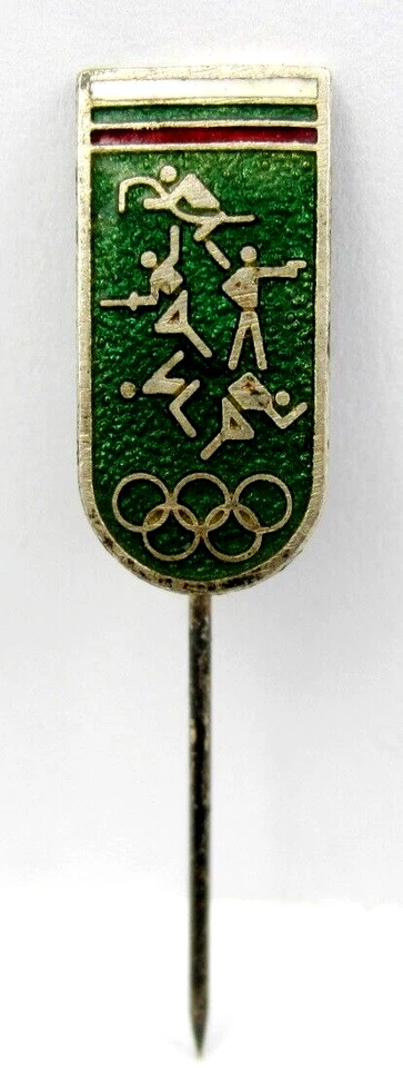 1972 Munich Olympics Bulgaria NOC Modern Pentathlon Olympic Team Pin Green var. - Image 1 of 4