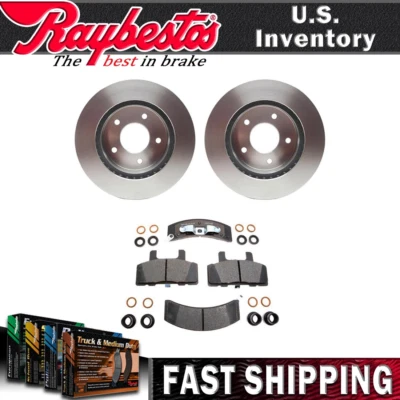 Rotores de freno delanteros y pastillas de freno de cerámica con herrajes para GMC Safari 1992 Foto 1 de 4