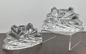 Gorham Lead Crystal Swirl 2.5 x 4.5 Taper/Candlestick Holders from Germany - Foto 1 di 3