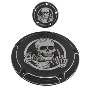 Black Clutch Derby Cover Timer Cover For Harley Dyna Street Bob Road Glide FLHR - Picture 1 of 16