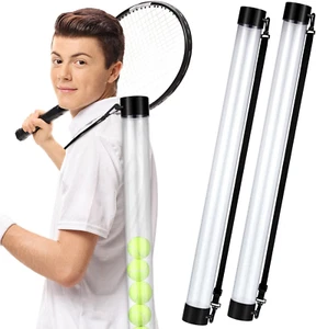 2 Pcs Tennis Ball Pick up Tube with Shoulder Strap Lightweight Collector Holder - Picture 1 of 6