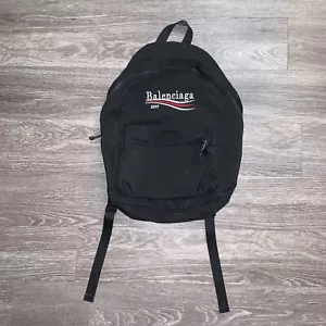 Balenciaga 2017 Black Political Logo Back Pack *As-Is* - Picture 1 of 11