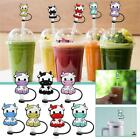 7 PCS Cow Straw Cover Silicone Straw Covers Cap For Tumblers St Reusable Y7J5